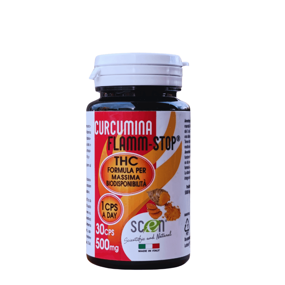 CURCUMINA  FLAMM-STOP, THC - Tetraidrocurcumina - Formula per massima biodisponibilità - 30 cps. - Scen