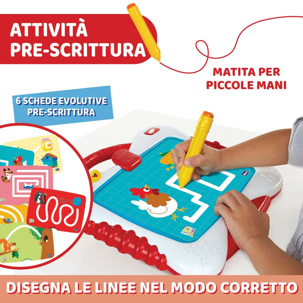 CHICCO Lavagna Leggi & Scrivi - Lavagna Cancellabile Bambini con Schermo LCD e Set di Carte, Esercizi di Pre-Scrittura e Disegno Libero, Ispirato al Metodo Montessori, Percorso educativo pregrafismo - Giochi Educativi in Giochi musicali Sanitaria Gioia del Bimbo - Villa San Giovanni, commercioVirtuoso.it