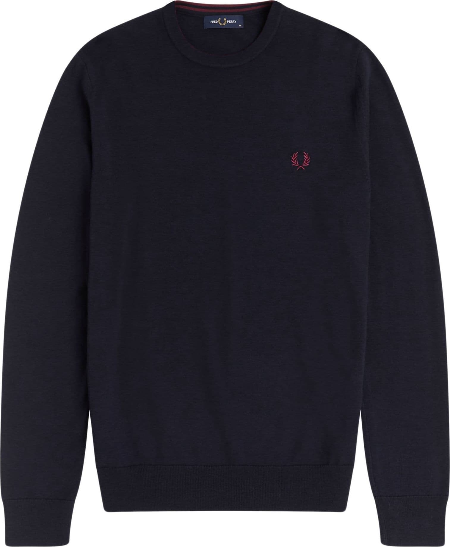 Fred Perry Maglione Uomo Girocollo Cotone Tinta Unita Logo Ricamato Polsini a Coste Pullover Maniche Lunghe in Maglioni Euforia - Bronte, commercioVirtuoso.it