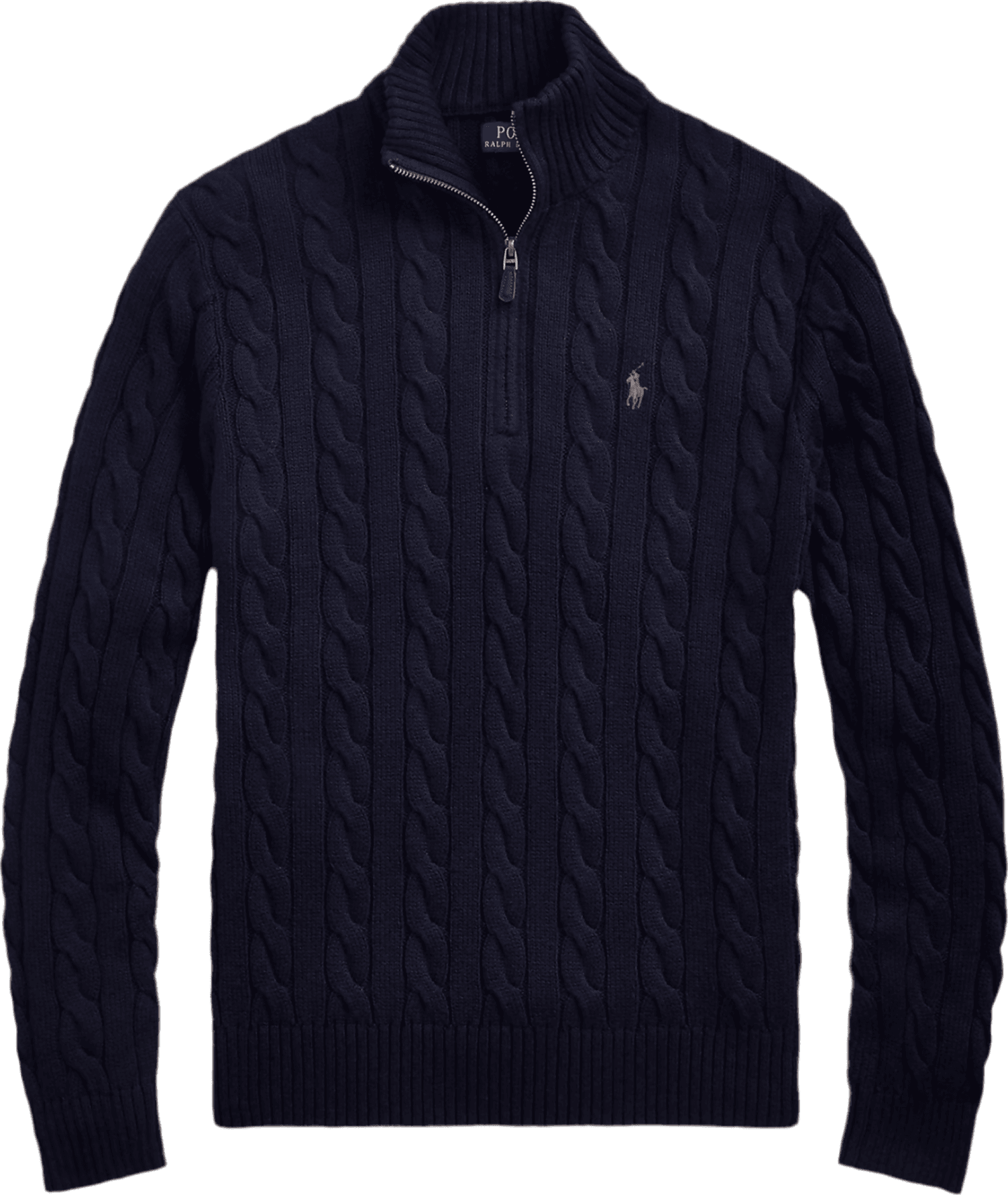 Polo Ralph Lauren Maglione Uomo Cable Knit Cotone Quarter Zip Collo Alto Pony Ricamato in Maglioni Euforia - Bronte, commercioVirtuoso.it