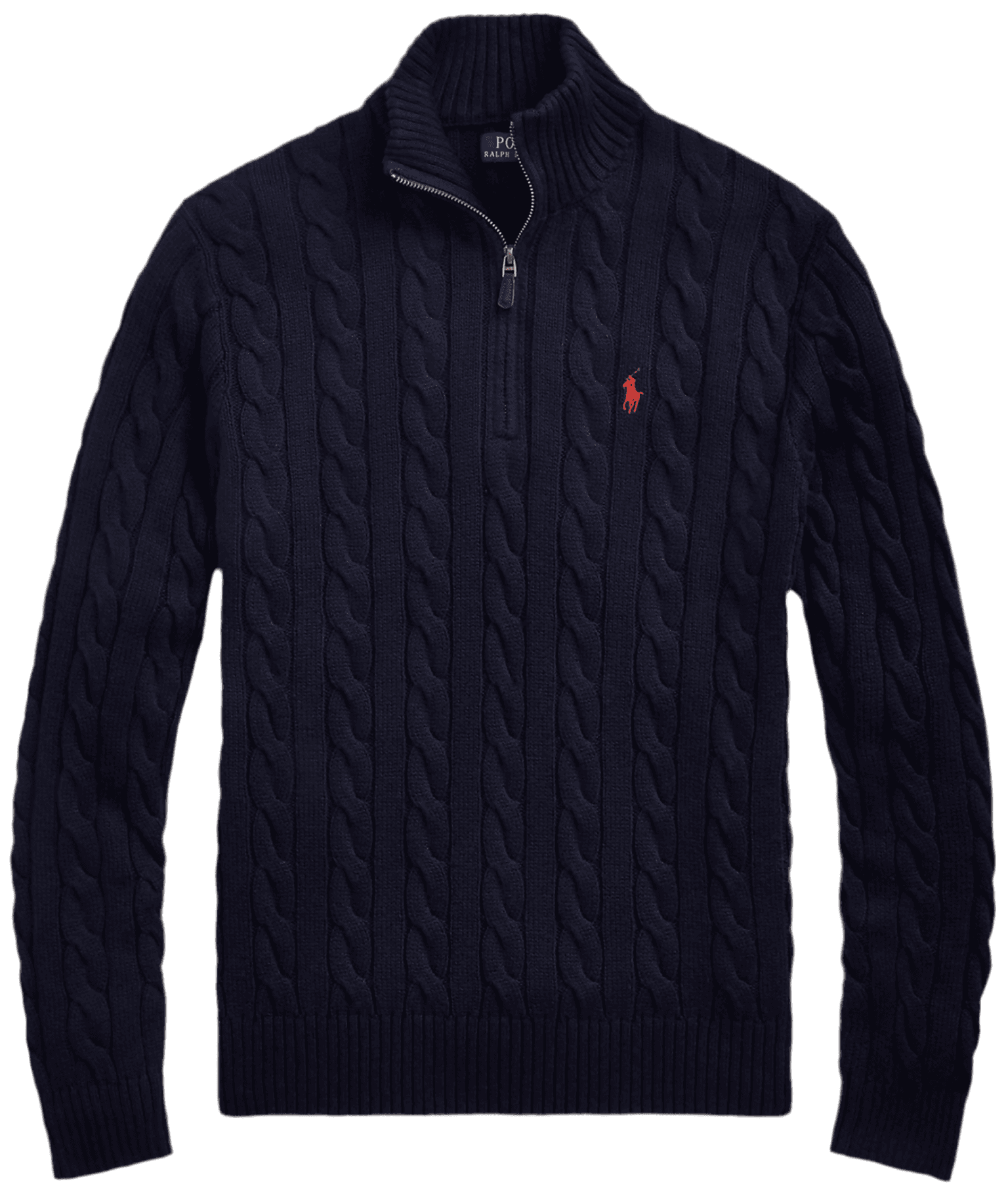 Polo Ralph Lauren Maglione Uomo Cable Knit Cotone Quarter Zip Collo Alto Pony Ricamato in Maglioni Euforia - Bronte, commercioVirtuoso.it