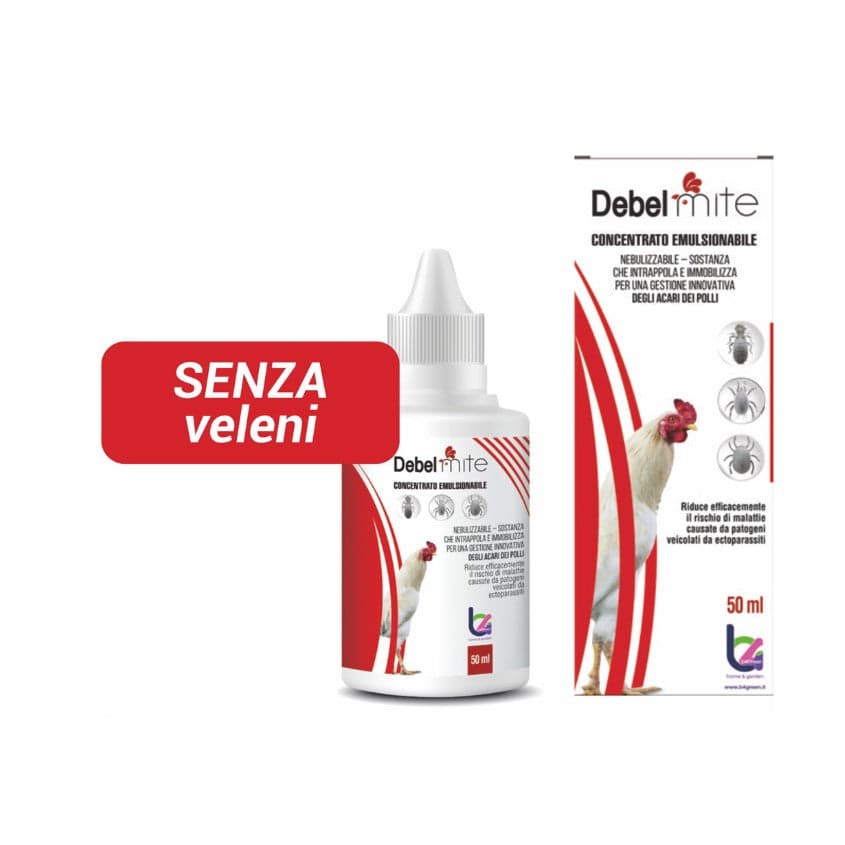 Debel Mite ml.50 Dergall Concentrato Emulsionabile Intrappola e Immobilizza gli Acari dei Polli B4 Green in Tarme Taliachicce.it - Milazzo, commercioVirtuoso.it