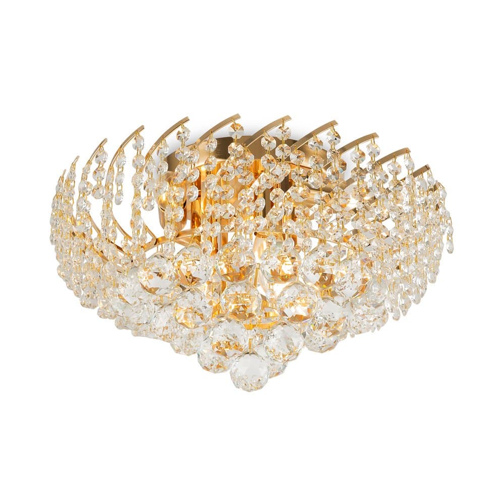Plafoniera Contemporanea Karolina Metallo Oro 6 Luci Pendente In Cristallo in Plafoniere LuceArt - Montecorvino Pugliano, commercioVirtuoso.it