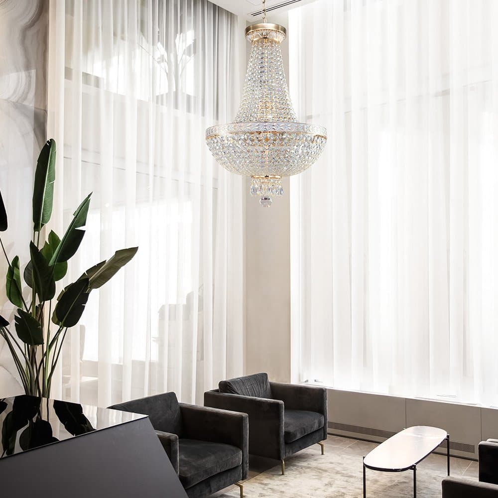 Lampadaro Contemporaneo Bella Metallo Oro 6 Luci Diffusori Metallo in Lampadari LuceArt - Montecorvino Pugliano, commercioVirtuoso.it