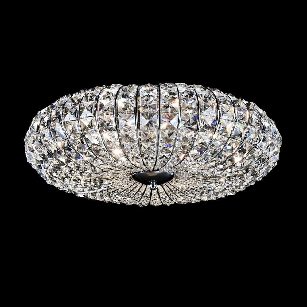 Plafoniera Contemporanea Broche Metallo Nichel 6 Luci Con Cristalli in Plafoniere LuceArt - Montecorvino Pugliano, commercioVirtuoso.it