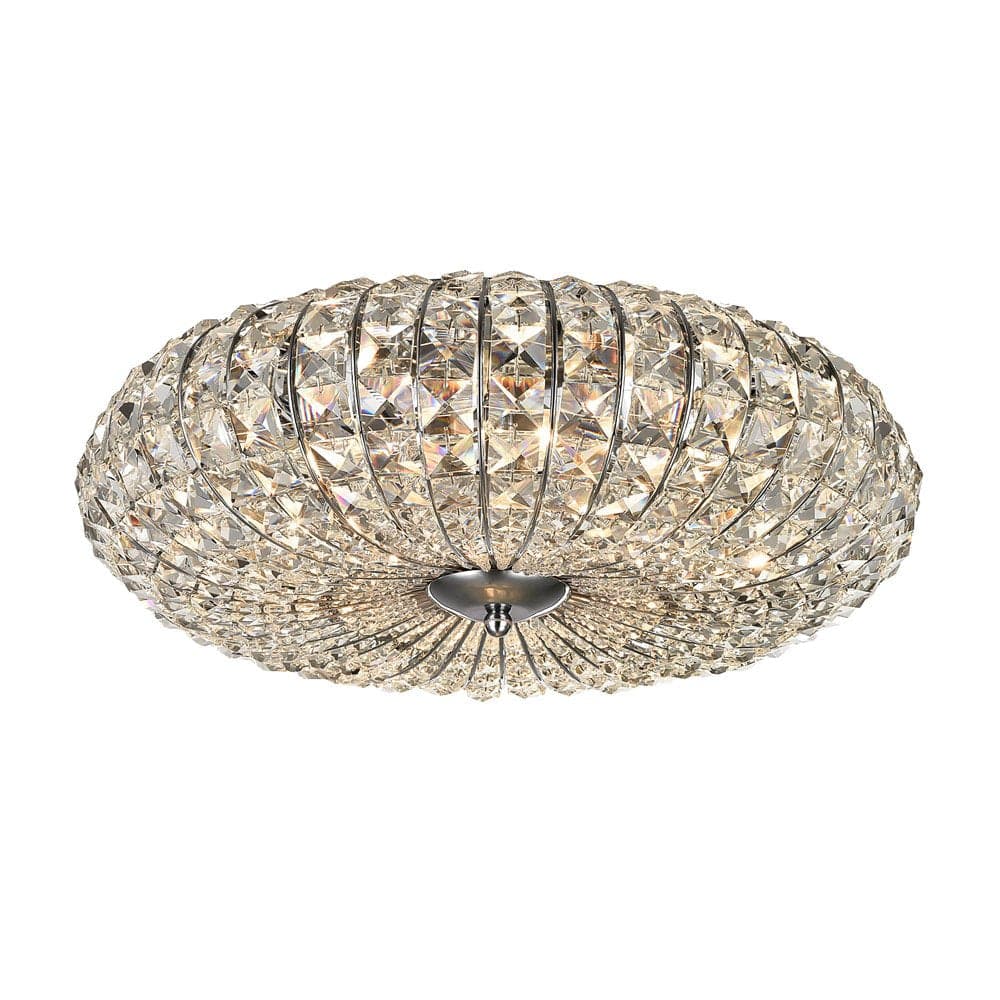 Plafoniera Contemporanea Broche Metallo Nichel 6 Luci Con Cristalli in Plafoniere LuceArt - Montecorvino Pugliano, commercioVirtuoso.it
