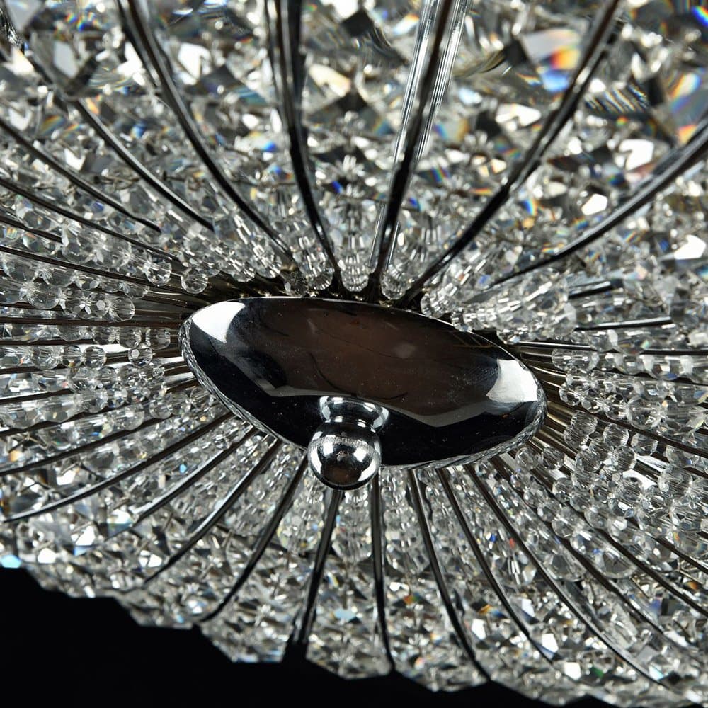 Plafoniera Contemporanea Broche Metallo Nichel 6 Luci Con Cristalli in Plafoniere LuceArt - Montecorvino Pugliano, commercioVirtuoso.it