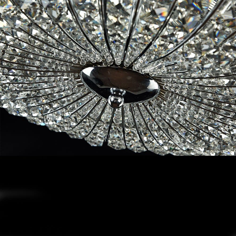 Plafoniera Contemporanea Broche Metallo Nichel 6 Luci Con Cristalli in Plafoniere LuceArt - Montecorvino Pugliano, commercioVirtuoso.it