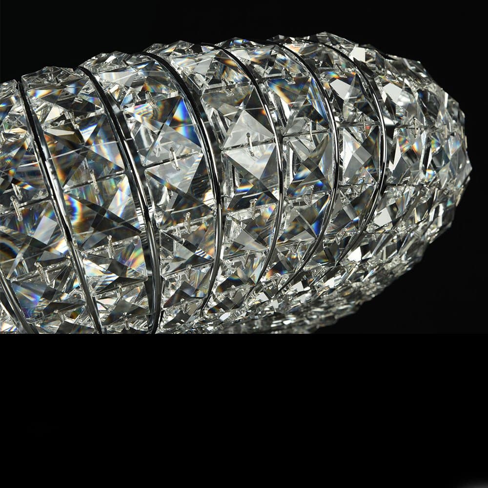 Plafoniera Contemporanea Broche Metallo Nichel 6 Luci Con Cristalli in Plafoniere LuceArt - Montecorvino Pugliano, commercioVirtuoso.it