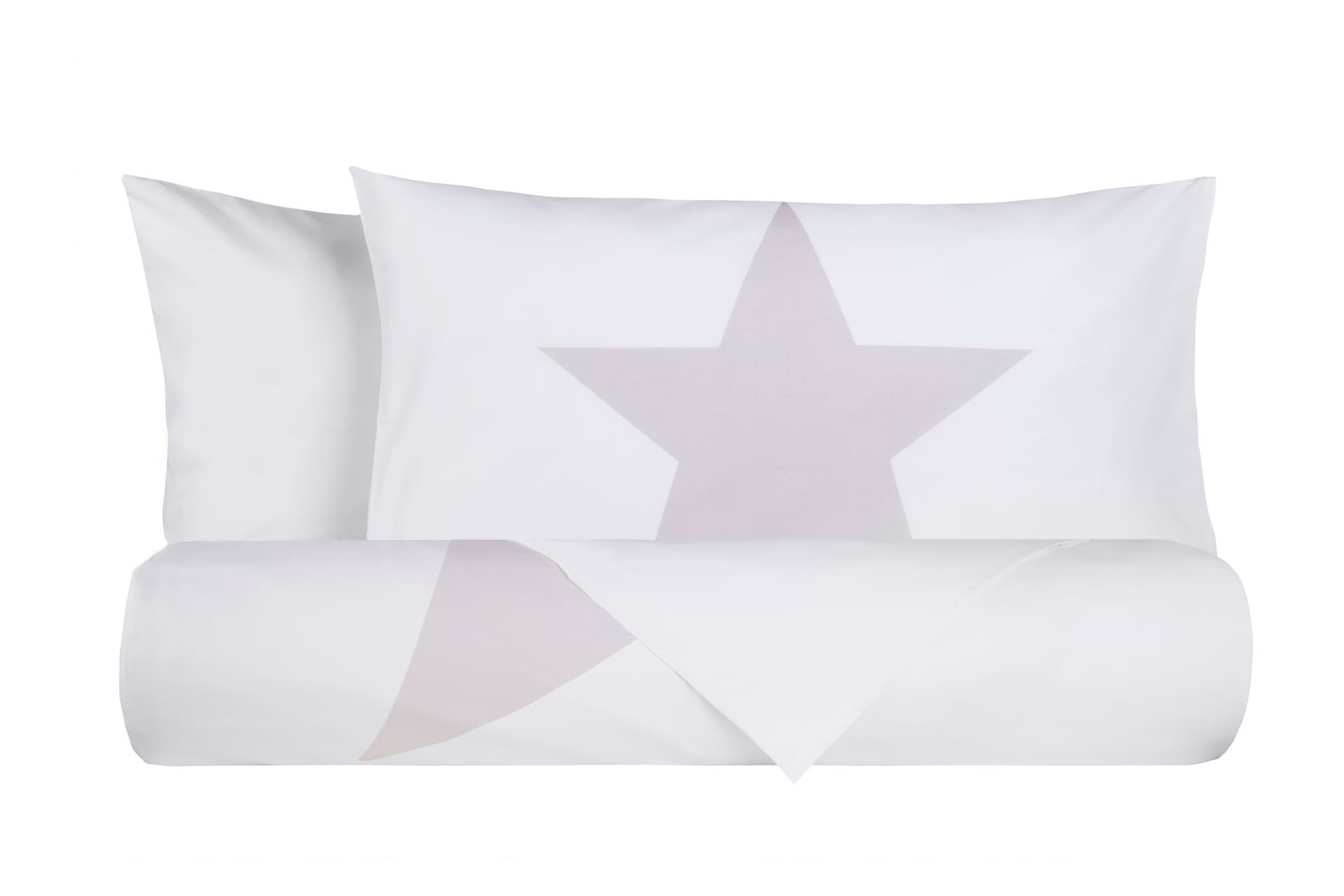 Set copripiumino federe letto 100% cotone stampa digitale STELLA ROSA/BIANCO in Set copripiumini e federe Vanita di raso - Sesto San Giovanni, commercioVirtuoso.it