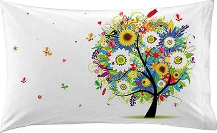 Parure letto lenzuola Cotone Tinta Unita Bianco e Federe Bifaccia 100% cotone made in Italy ALBERO FIORITO in Set di lenzuola e federe Vanita di raso - Sesto San Giovanni, commercioVirtuoso.it
