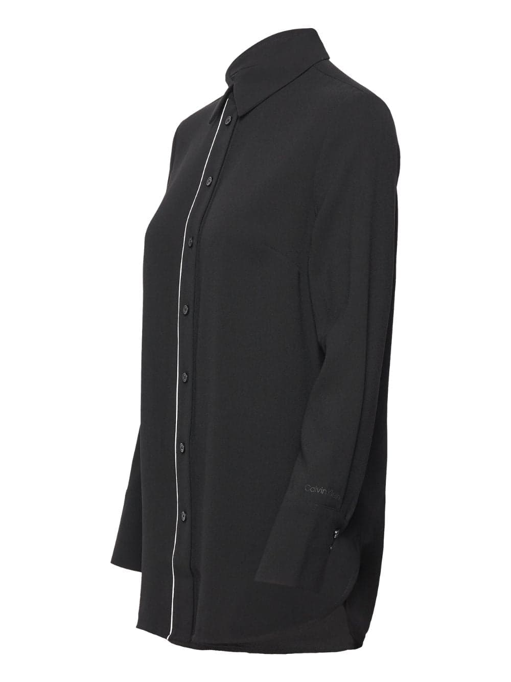 calvin klein BLUSA CREPE TIPPING BLOUSE da donna in T-shirt Drestige - Casamassima, commercioVirtuoso.it