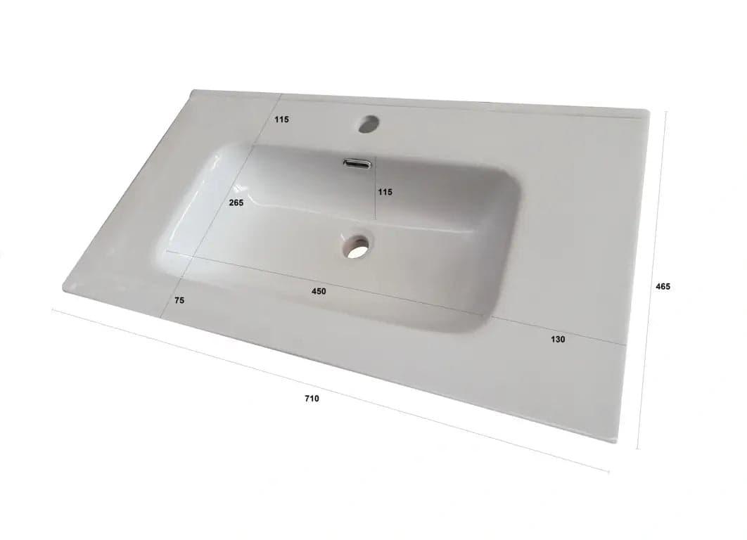 Composizione Mobile Bagno 70cm Sospeso Due Cassetti e Specchio - Mobile Bagno TFT