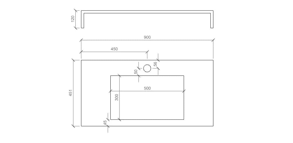Composizione Bagno 90cm Con Vasca Integrata Cassetto E Specchio - Mobile Bagno TFT
