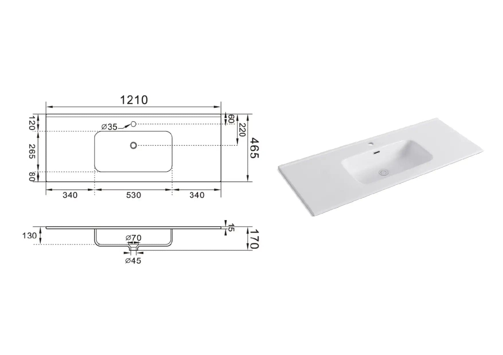 Composizione Bagno Sospesa 120cm - Solmira in Mobiletti con lavabo Shopbagno.it - Roma, commercioVirtuoso.it