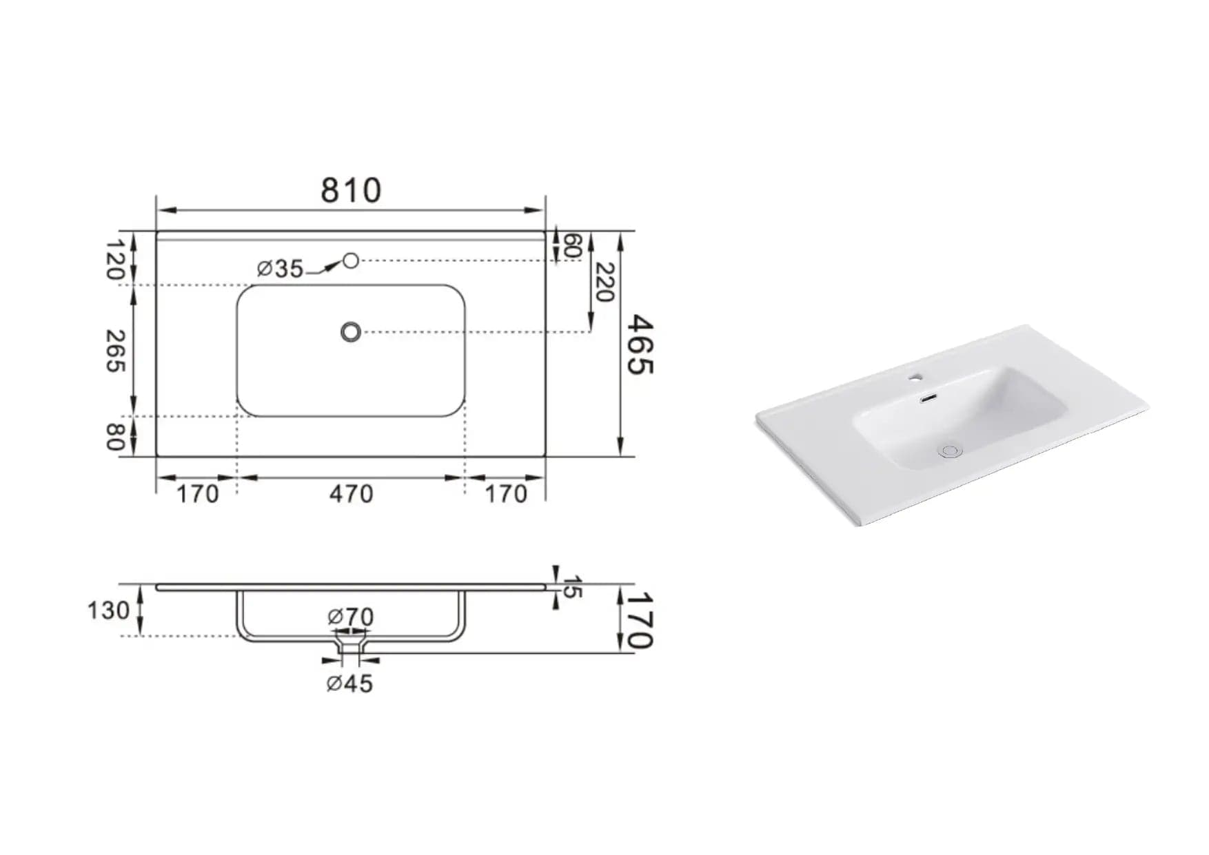 Composizione Bagno 80cm Sospesa Con Due Cassetti E Specchio Con Lampada in Mobiletti con lavabo Shopbagno.it - Roma, commercioVirtuoso.it