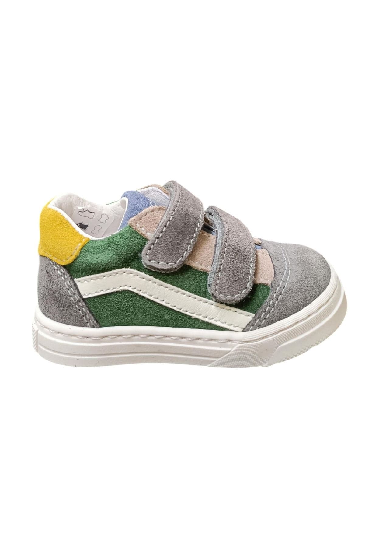Scarpe sneakers Unisex bambini balocchi MINI  grigio-verdone-giallo-bianco velcro - 7