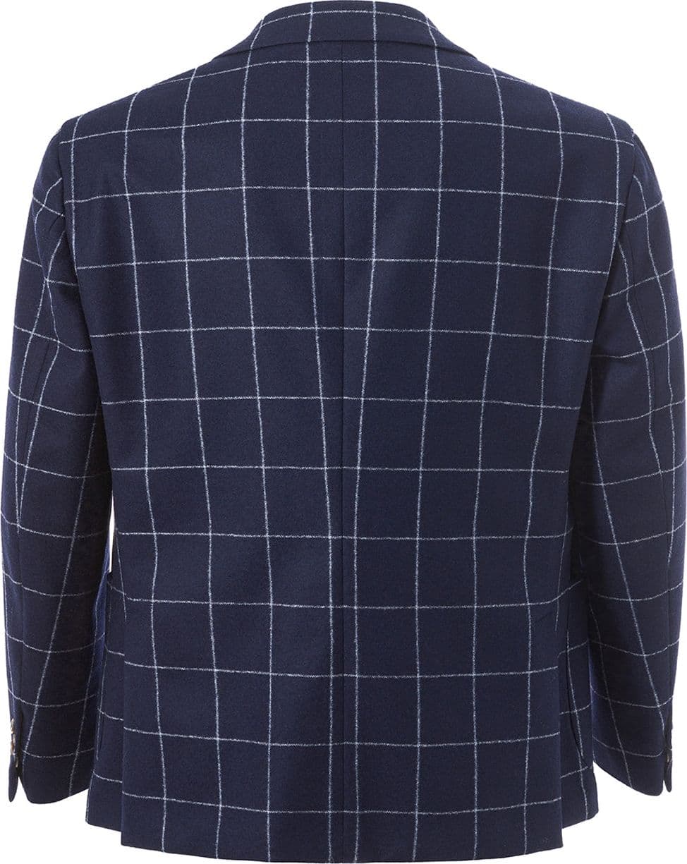Malo Giacca in lana blu a quadri a contrasto da uomo in Abiti Drestige - Casamassima, commercioVirtuoso.it