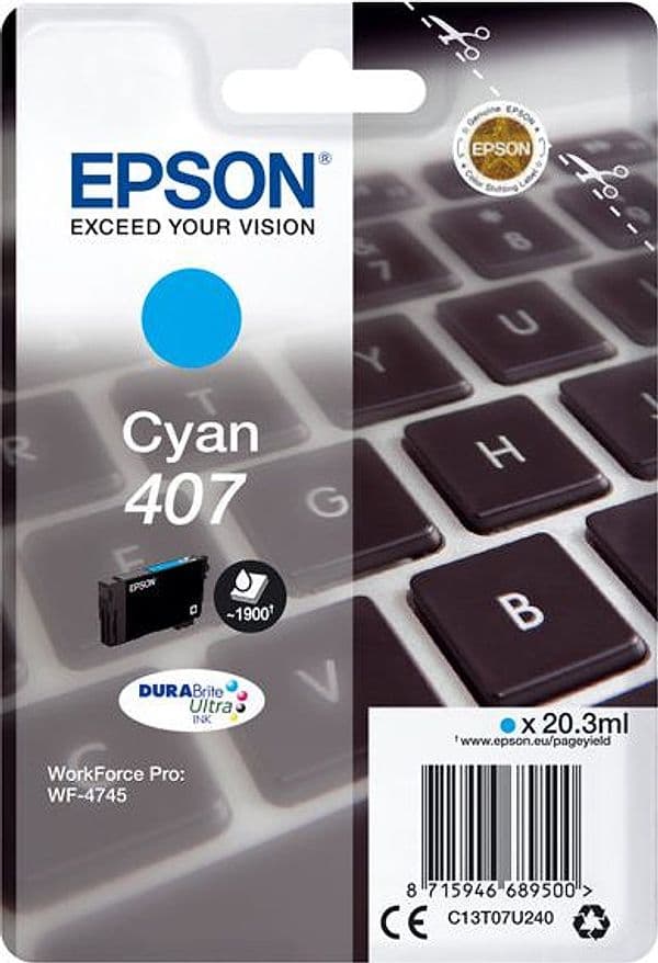 Cartuccia Epson Ciano 407L 38,1 ML