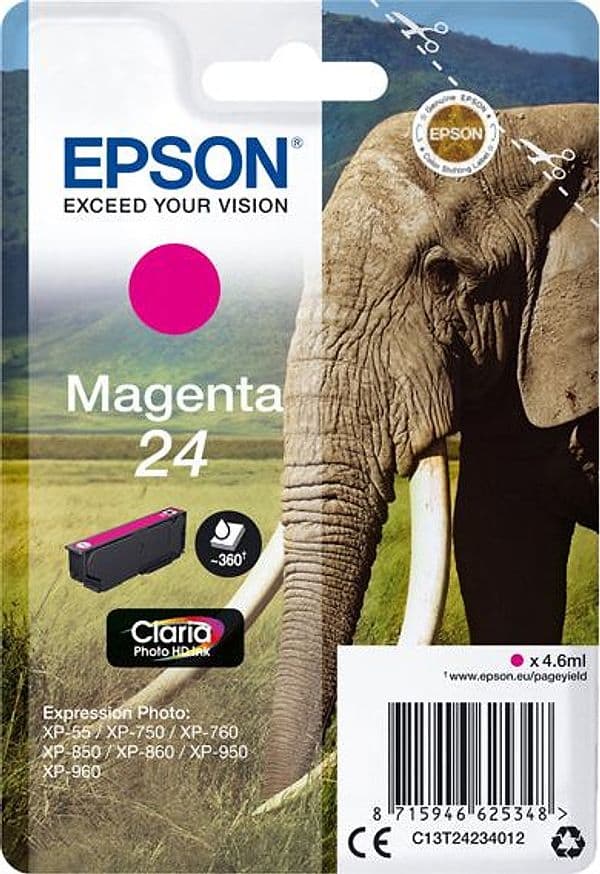 CARTUCCIA MAGENTA CLARIA PHOTO HD SERIE 24 ELEFANTE