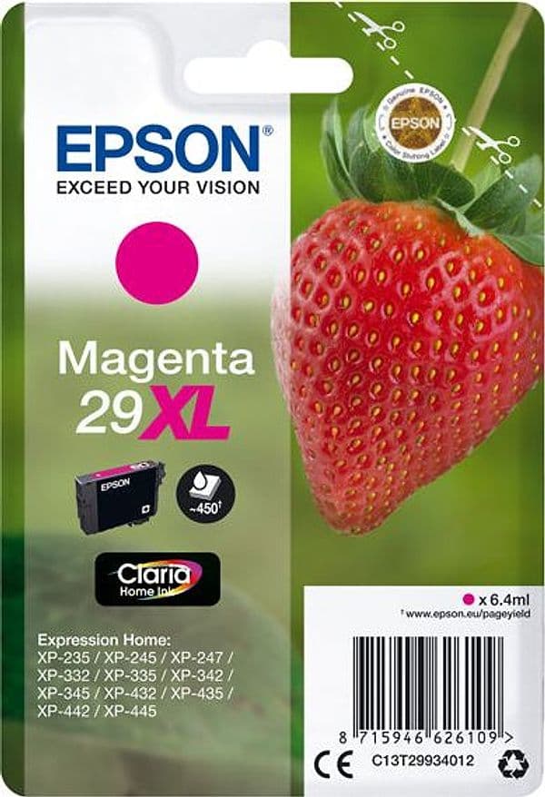 CARTUCCIA INCHIOSTRO MAGENTA SERIE 29XL FRAGOLA T2993