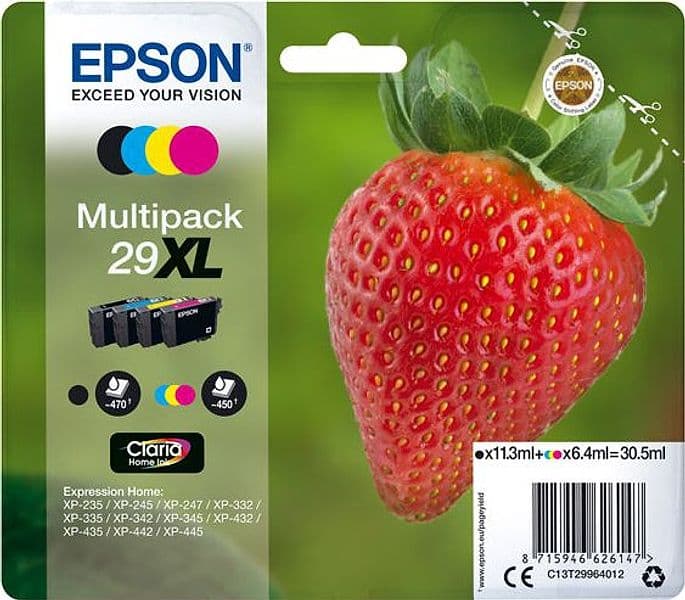 CONF. 4 CARTUCCE INK 1 X COLORE SRIE 29XL FRAGOLA