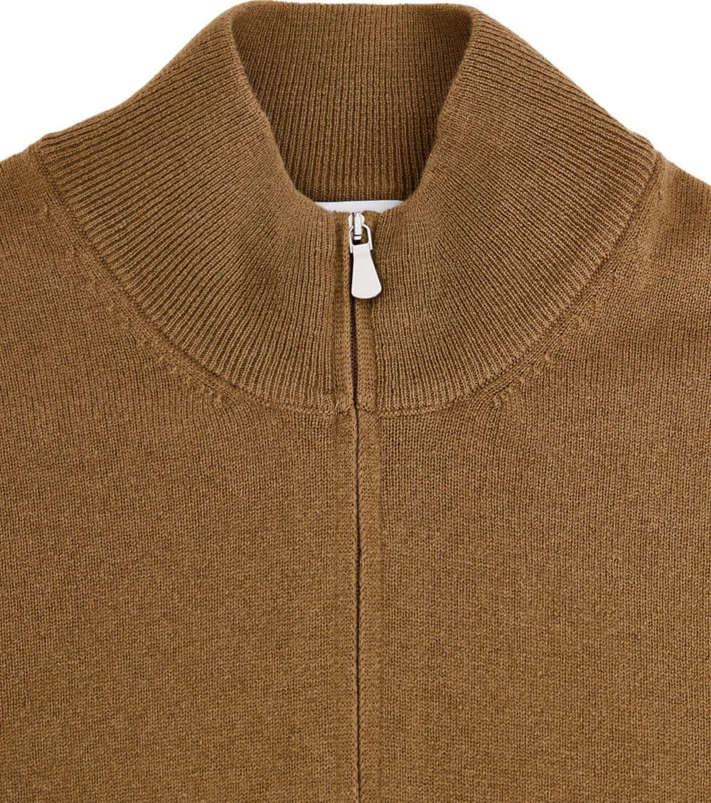 Gran Sasso Maglione Cardigan in Lana Marrone con Zip da uomo in Cardigan Drestige - Casamassima, commercioVirtuoso.it