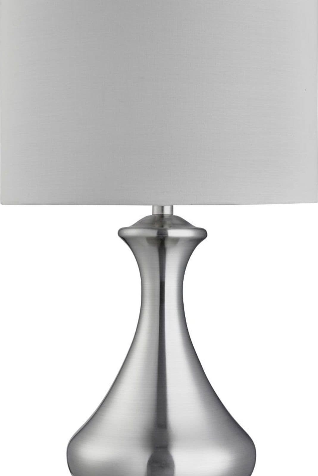Lampada Scrivania Contemporanea Tocco Acciaio Argento Tessuto Bianco 1 Luce E14 in Lampade da lavoro LuceArt - Montecorvino Pugliano, commercioVirtuoso.it