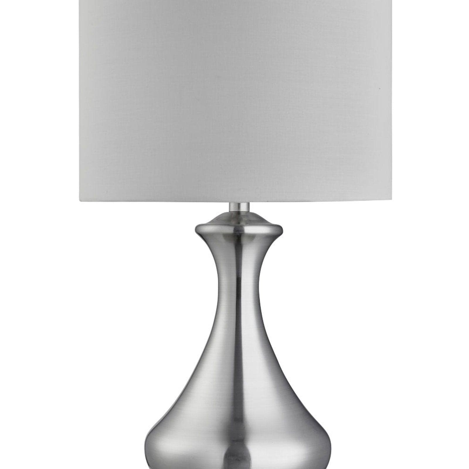 Lampada Scrivania Contemporanea Tocco Acciaio Argento Tessuto Bianco 1 Luce E14 in Lampade da lavoro LuceArt - Montecorvino Pugliano, commercioVirtuoso.it