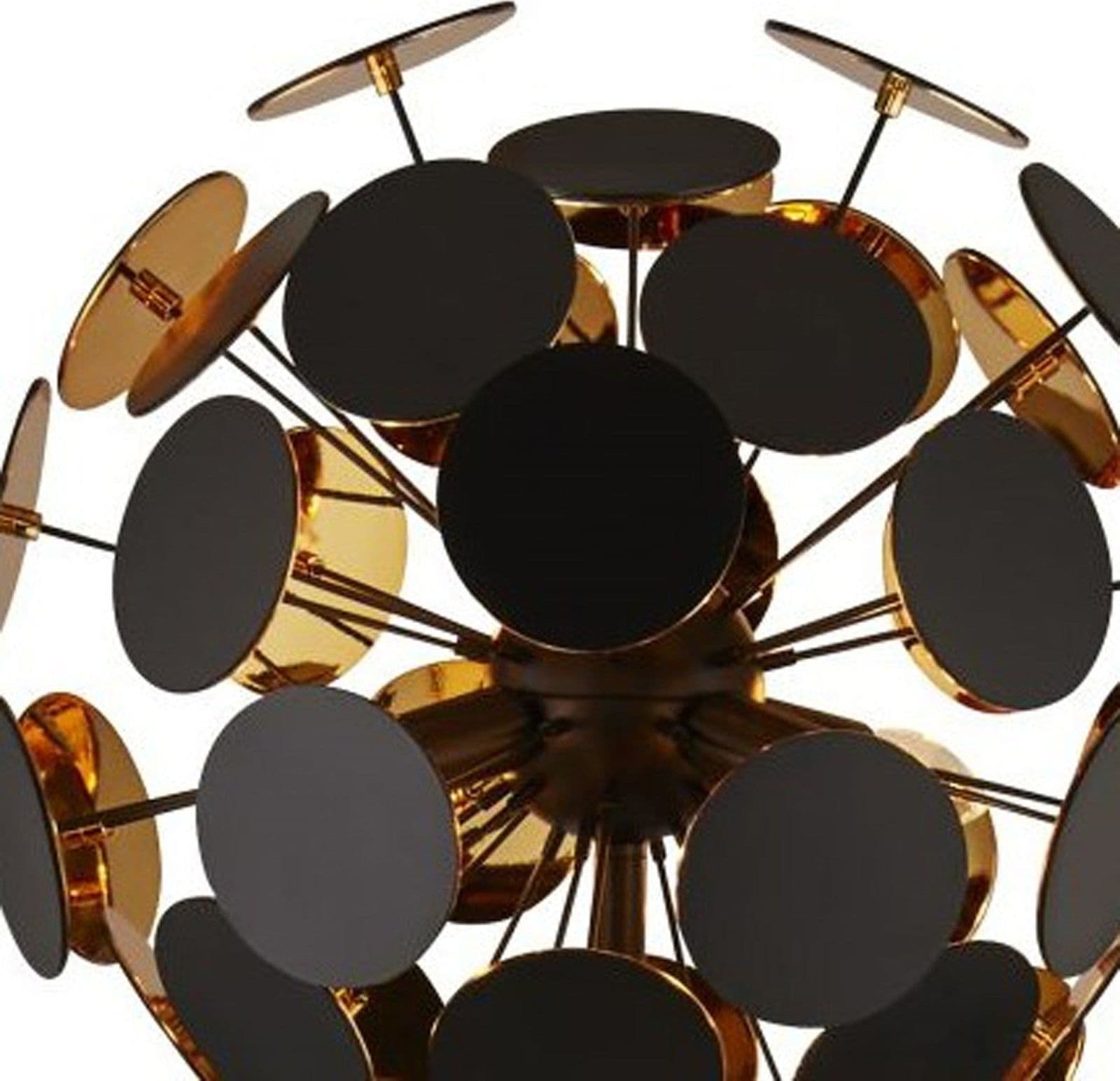 Piantana Contemporaneo Disco Acciaio Nero Policarbonato Oro 1 Luce E14 in Lampade da terra LuceArt - Montecorvino Pugliano, commercioVirtuoso.it