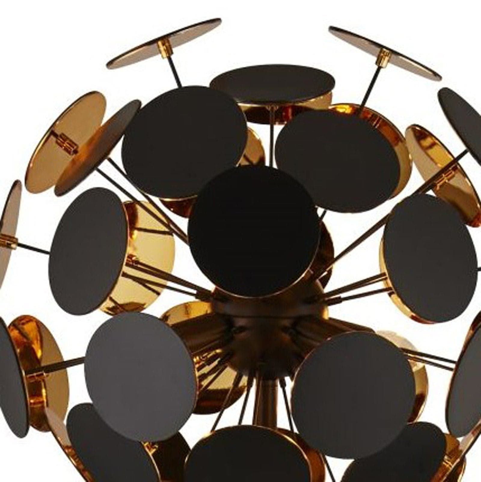 Piantana Contemporaneo Disco Acciaio Nero Policarbonato Oro 1 Luce E14 in Lampade da terra LuceArt - Montecorvino Pugliano, commercioVirtuoso.it