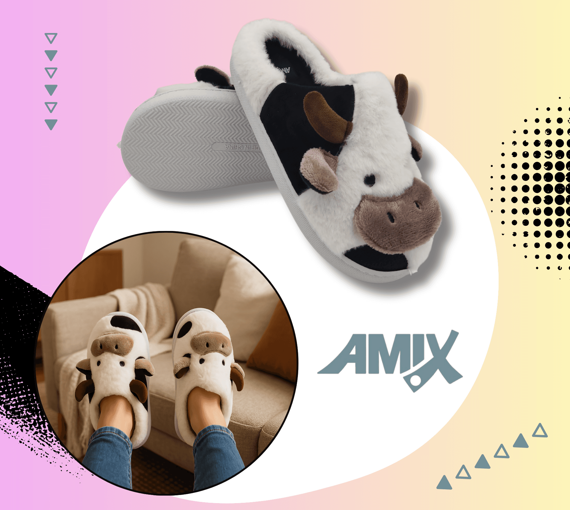 Ciabatte Animali da Donna, Pantofole Invernali Calde e Pelose, Morbide e Simpatiche Babbucce a Mucca in Ciabatte moda Primo Calzature - Venezia, commercioVirtuoso.it