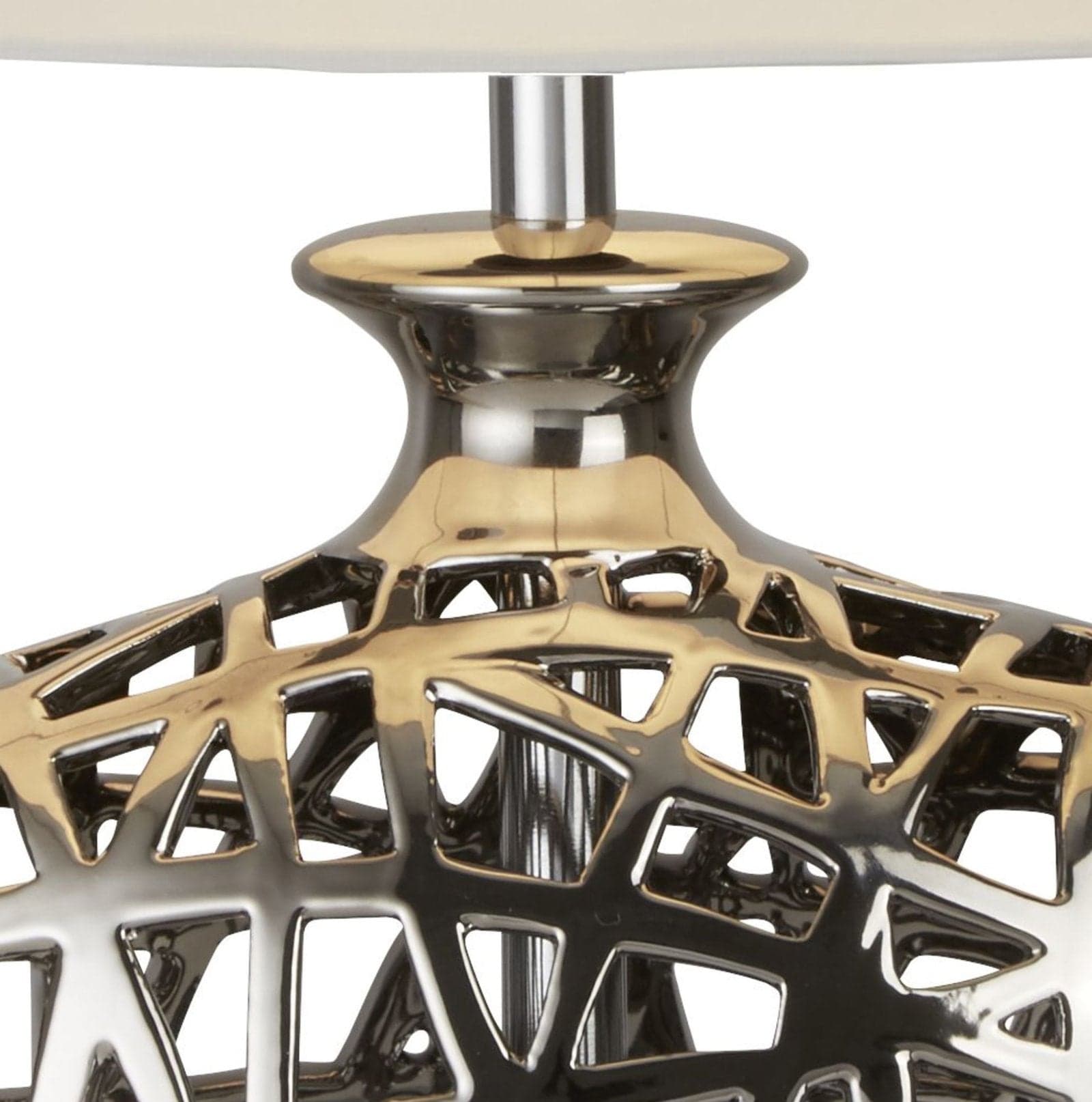 Lampada Da Scrivania Contemporanea Rete Metallo Cromo Tessuto Bianco 1 Luce E27 in Lampade da tavolo e abat-jour LuceArt - Montecorvino Pugliano, commercioVirtuoso.it