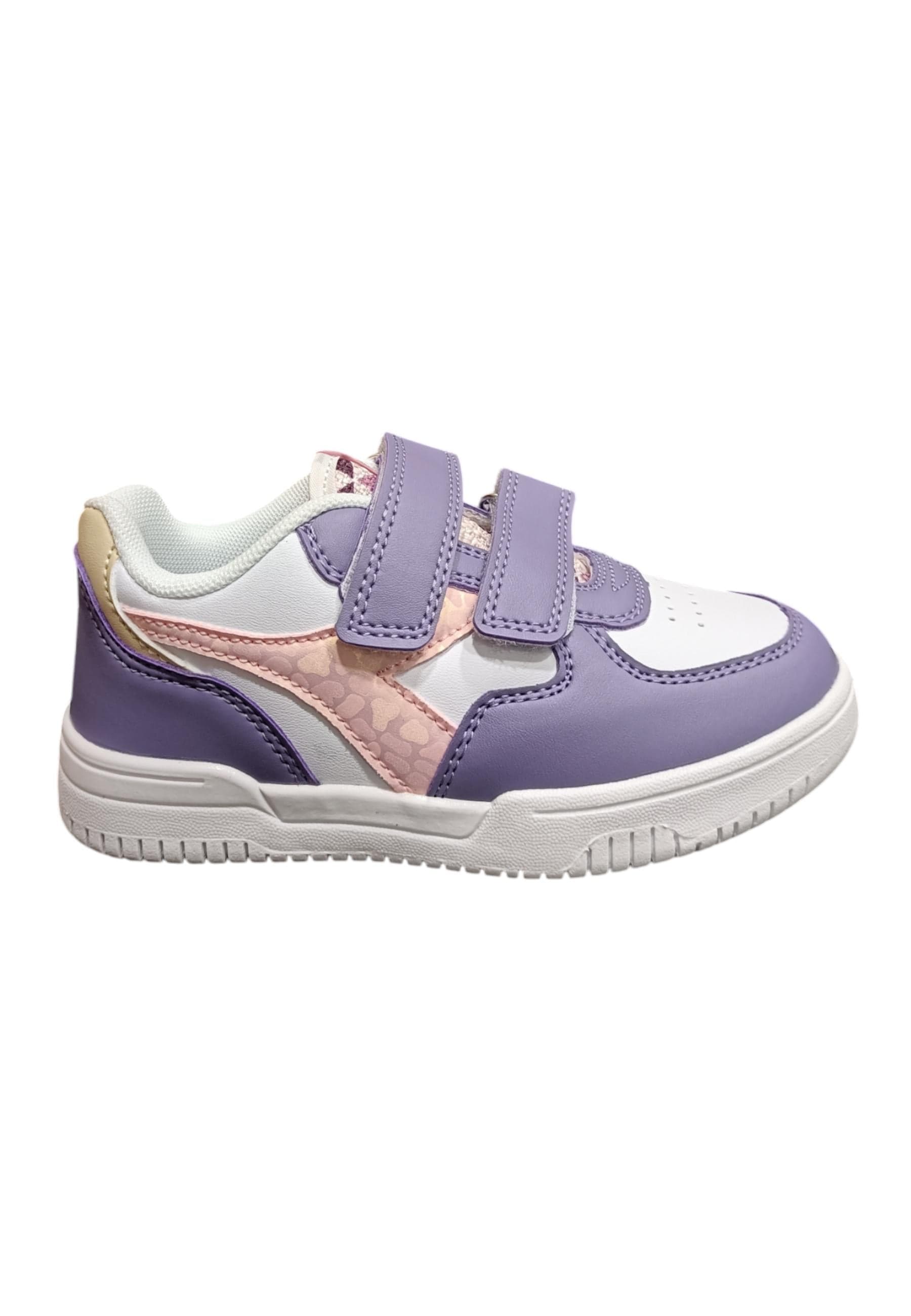 Scarpe sneakers Bambine e ragazze Diadora GAME  bianco-viola velcro - 6