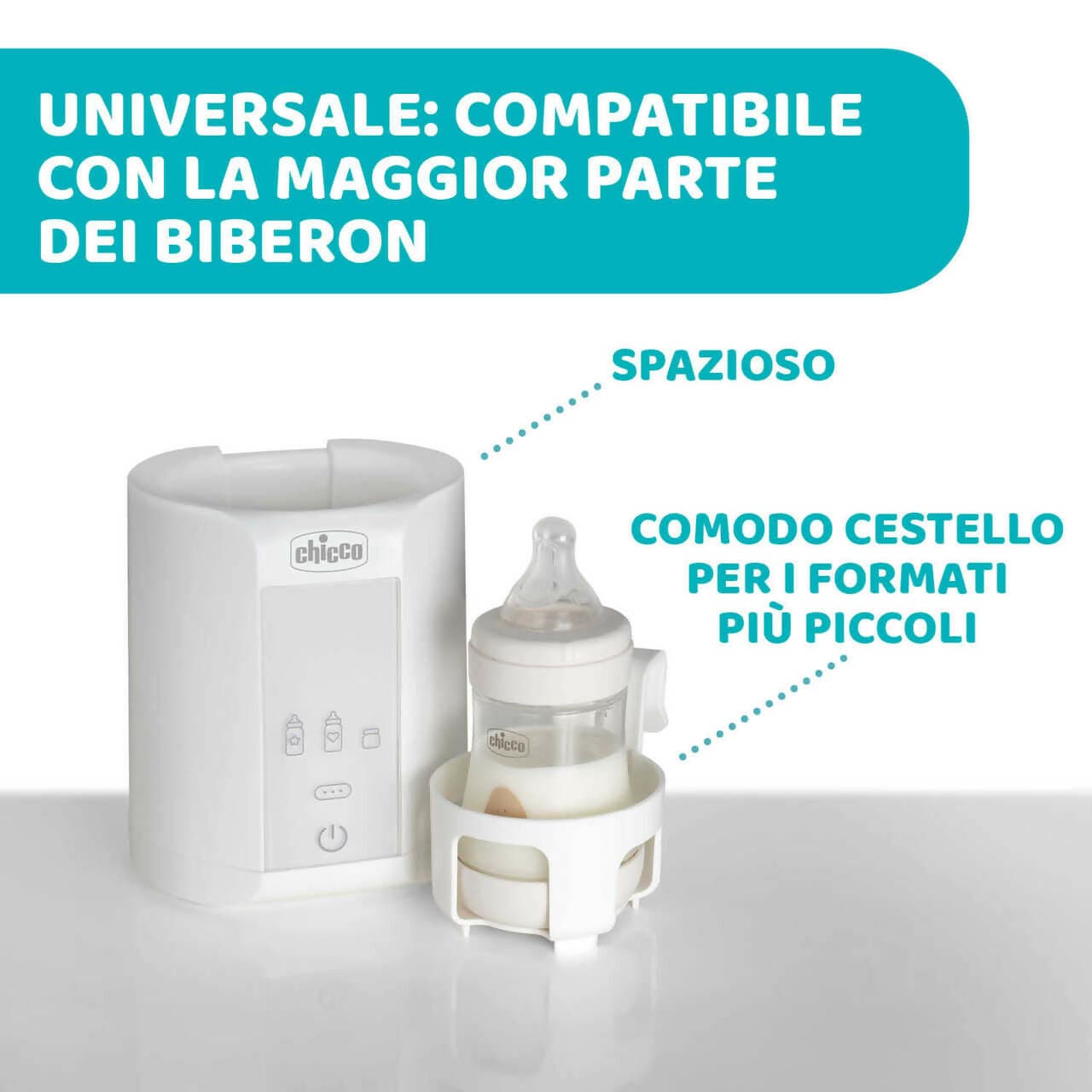 CHICCO Scaldabiberon Portatile da Viaggio e Scalda Pappa con 3 Programmi e Spegnimento Automatico, Scalda in Modo Graduale, Anche per Vasetti e Latte Materno, Mantiene il Calore, 220W, Bianco in Scaldabiberon e cuocipappa Sanitaria Gioia del Bimbo - Villa San Giovanni, commercioVirtuoso.it