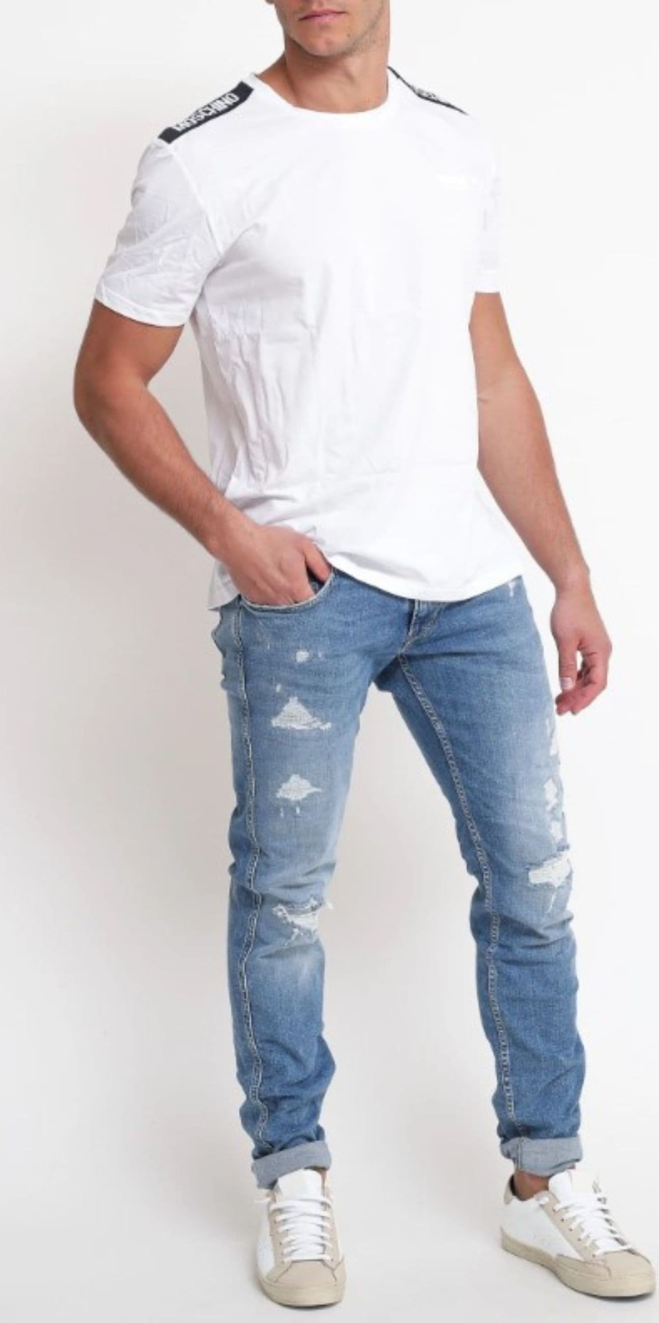 moschino T-SHIRT T-SHIRT COTTON STRETCH 2PK da uomo in T-shirt Drestige - Casamassima, commercioVirtuoso.it
