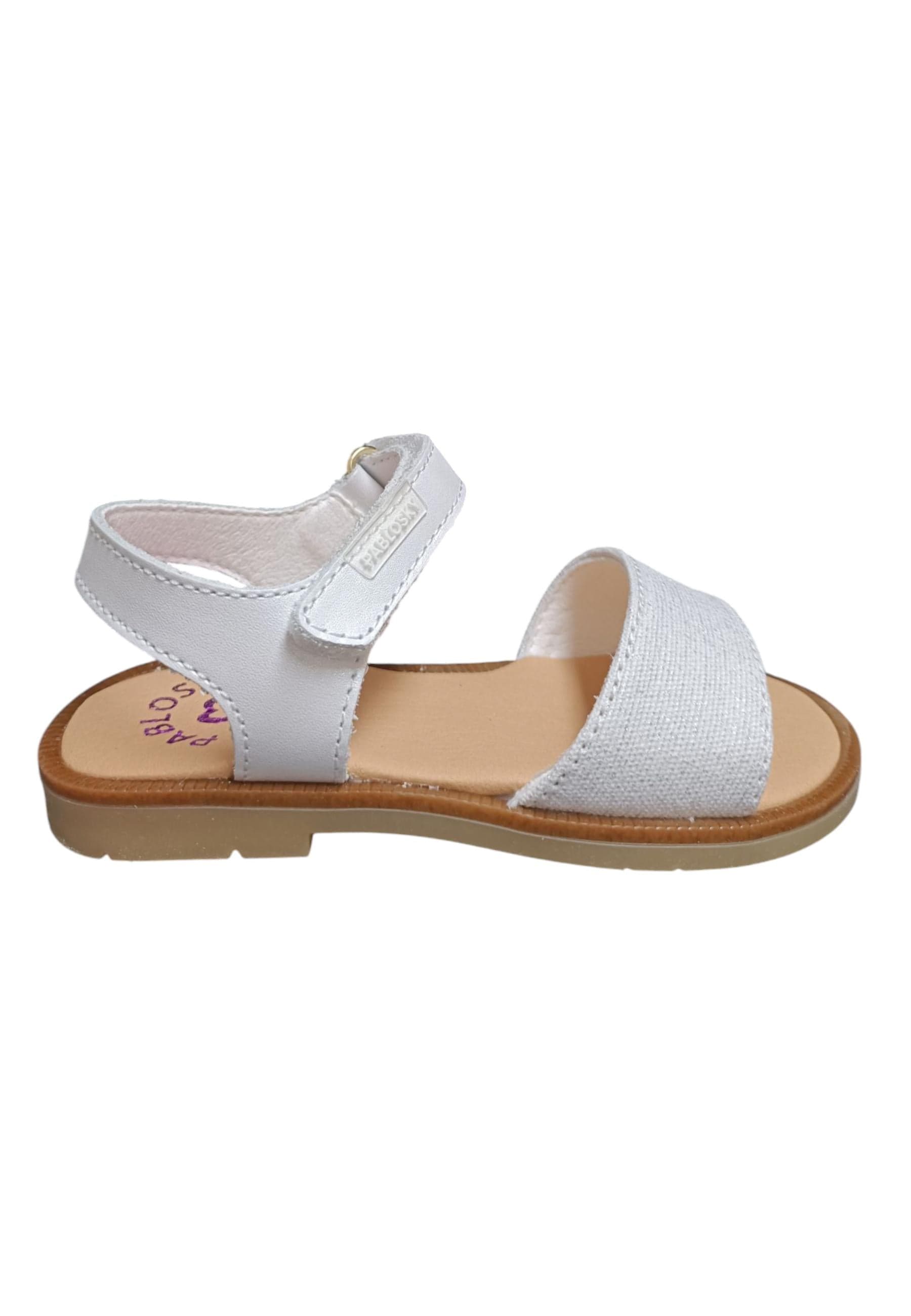 Sandalo bambina Pablosky Napa bianco pelle velcro comfort anatomico - 6