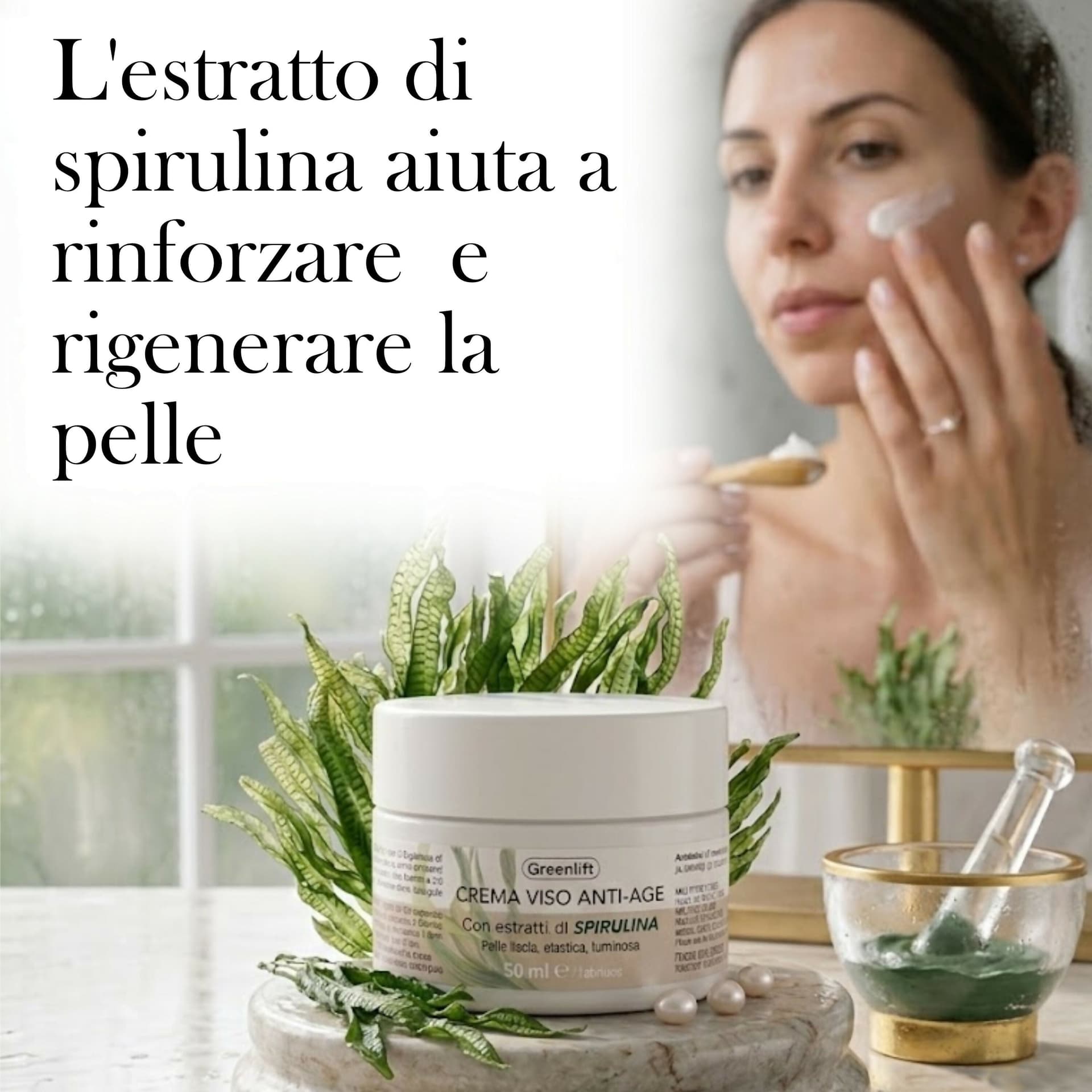 Crema Viso Anti-Age alla Spirulina – 50 ml – Trattamento Idratante e Nutriente per Pelle Liscia, Elastica e Luminosa – Senza Parabeni in Creme BasketGuru Italia - Palermo, commercioVirtuoso.it