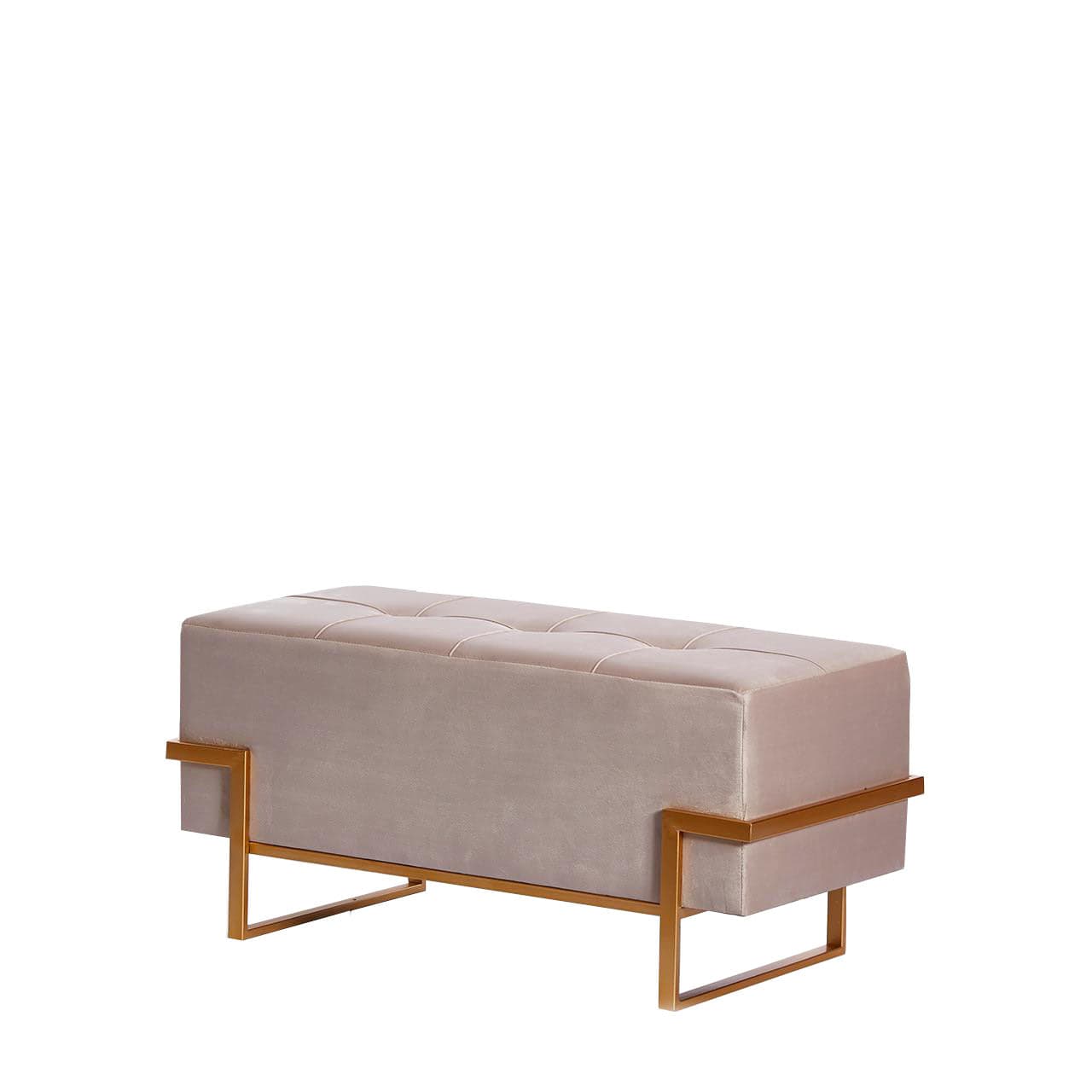 Panca Pouf rettangolare seduta in velluto arredamento moderno h 45 - 7