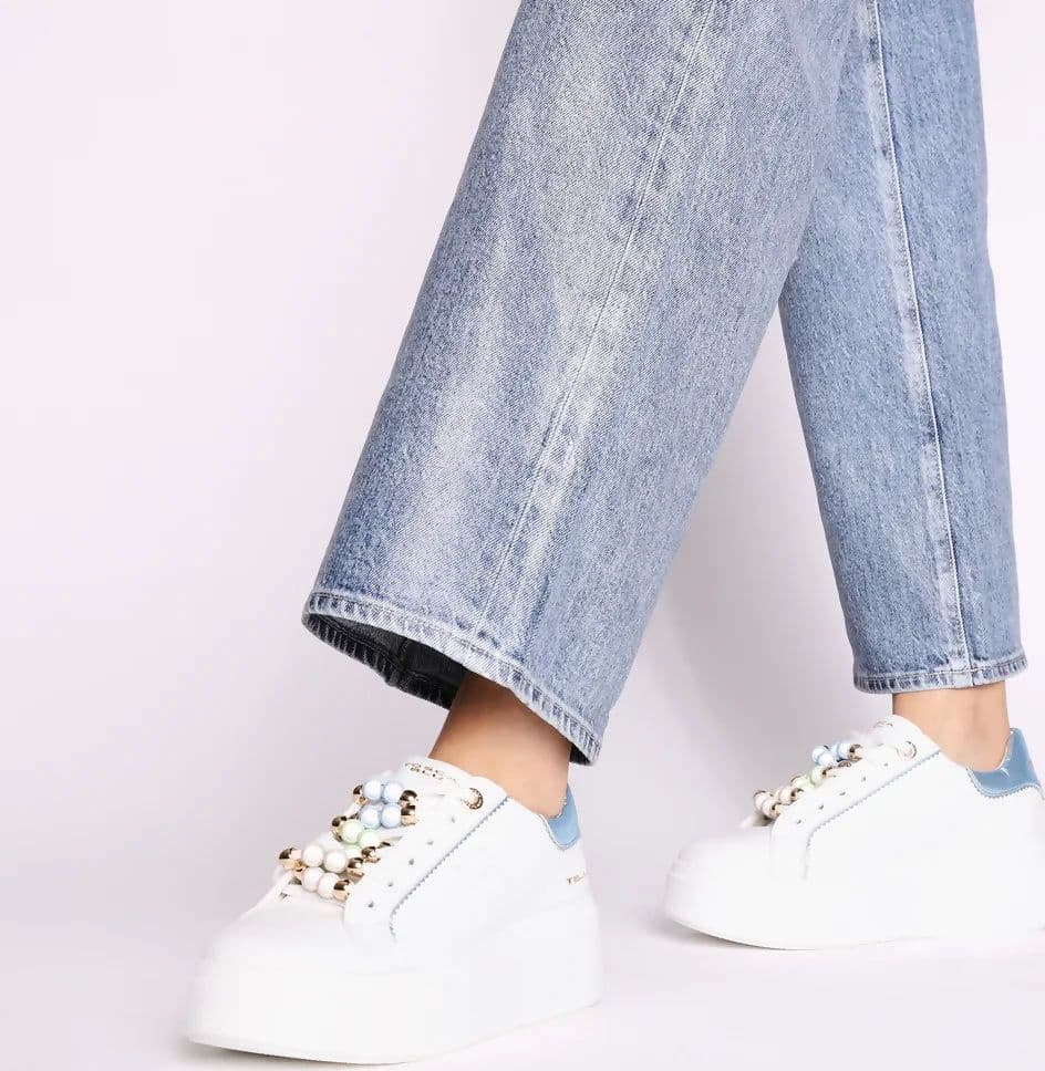 ToscaBlu Donna Sneakers gioiello Clara in pelle con perle in Sneaker casual Cantali Calzature - Randazzo, commercioVirtuoso.it