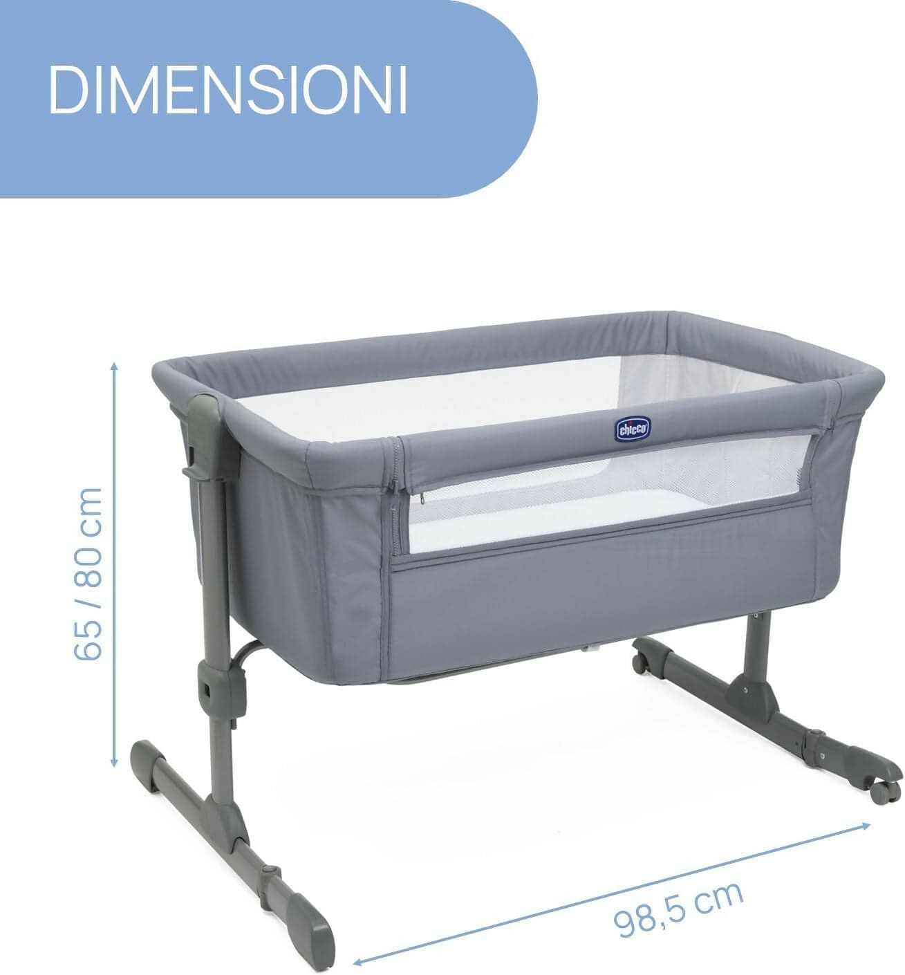 CHICCO Next2Me Essential - Culla Neonato, Compatibile Con Diversi Letti, Altezza Regolabile, Inclinabile, Buona Circolazione Dell'Aria, Materasso E Borsa Inclusi, Vari Colori Disponibili, Stone Re_Lux E Dove Re_Lux in Lettini da affiancare Sanitaria Gioia del Bimbo - Villa San Giovanni, commercioVirtuoso.it