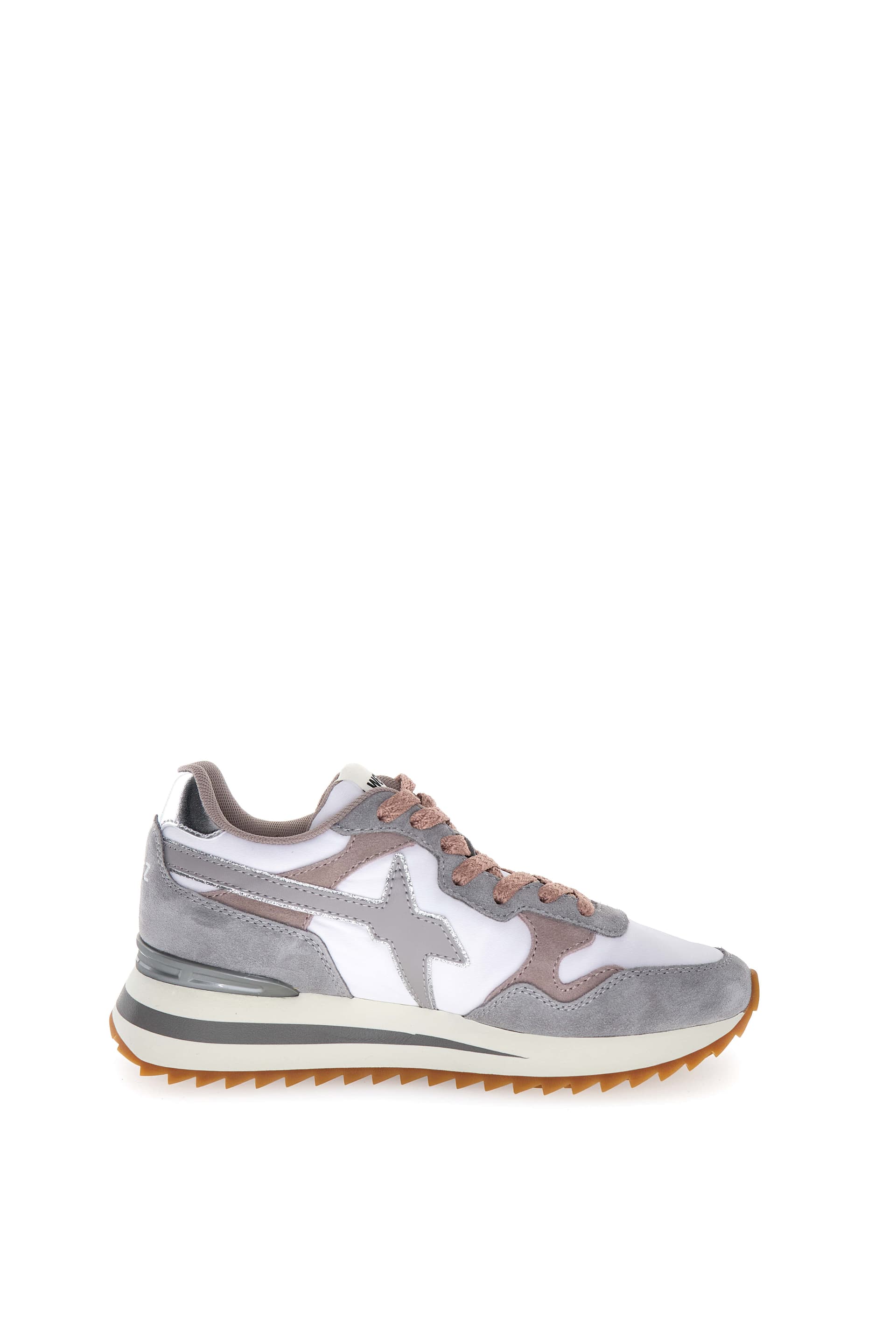 W6yz scarpe donna Home  YAK-W. - Sneakers in tessuto tecnico e suede White - Grey. 2016528233B46 in Sneaker casual Broadway Red - Barletta, commercioVirtuoso.it