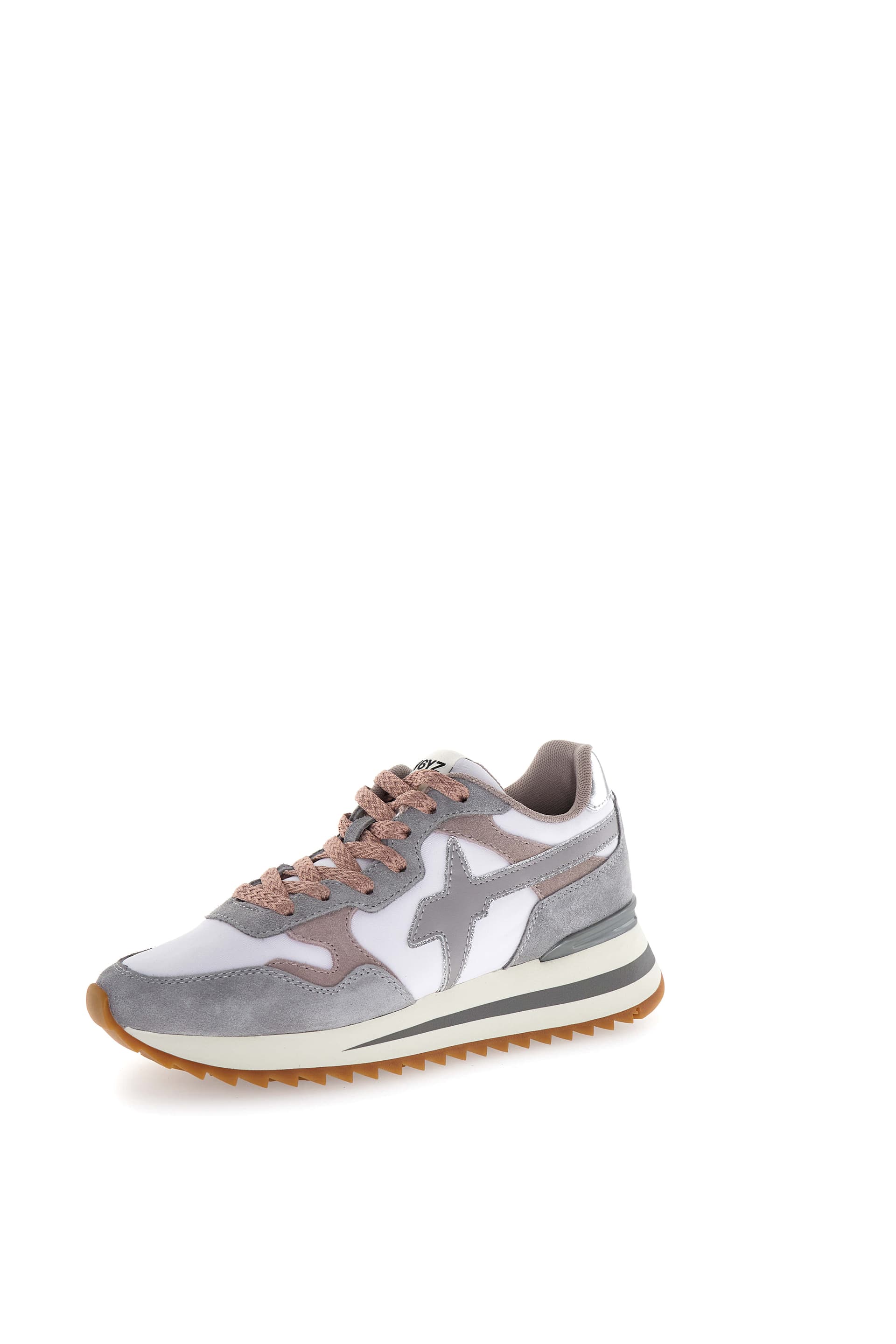 W6yz scarpe donna Home  YAK-W. - Sneakers in tessuto tecnico e suede White - Grey. 2016528233B46 in Sneaker casual Broadway Red - Barletta, commercioVirtuoso.it