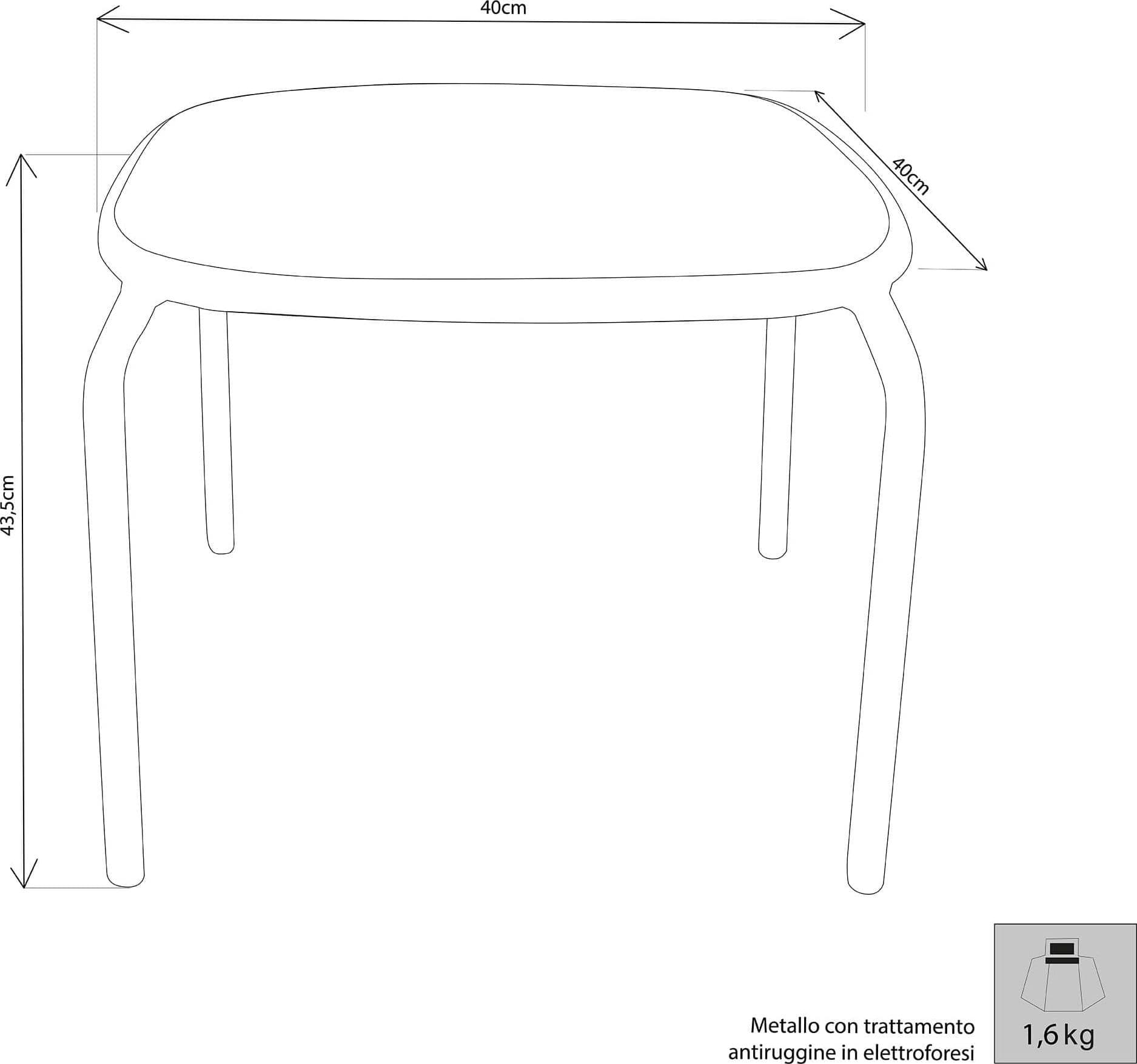 MIDDLE - tavolo da giardino in metallo Bianco in Tavoli standard Milani Home - Dueville, commercioVirtuoso.it
