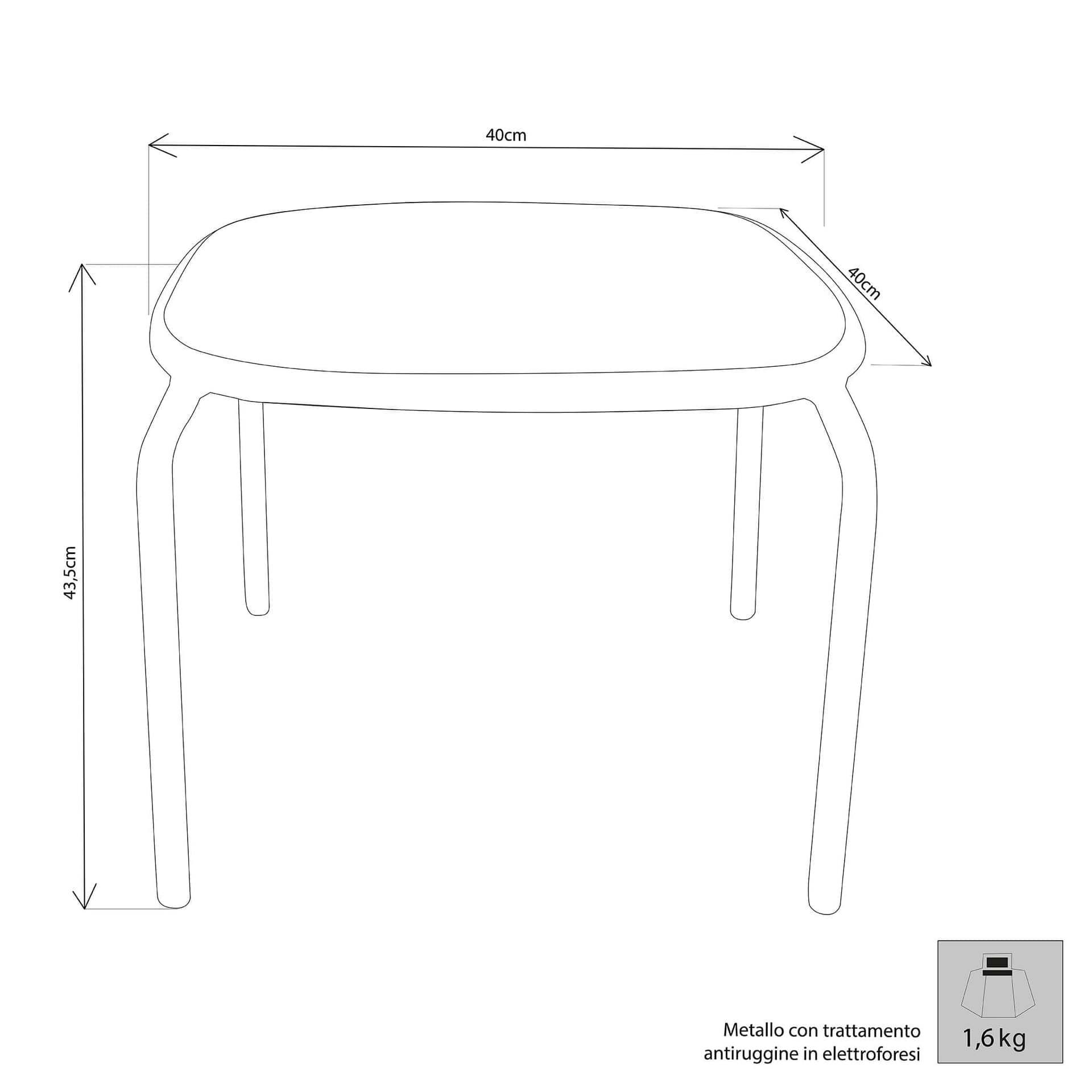 MIDDLE - tavolo da giardino in metallo Bianco in Tavoli standard Milani Home - Dueville, commercioVirtuoso.it