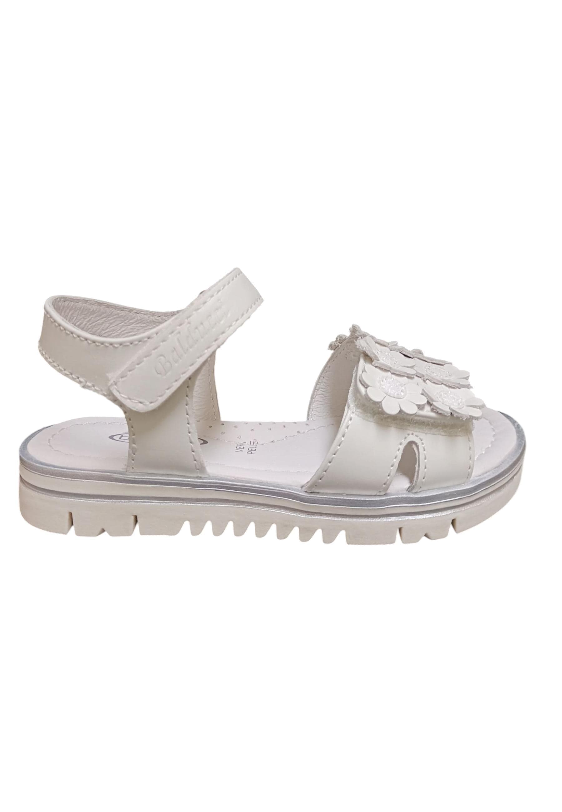 Sandalo bambina Balducci Grig bianco pelle - Sandalo da passeggio con velcro - 6