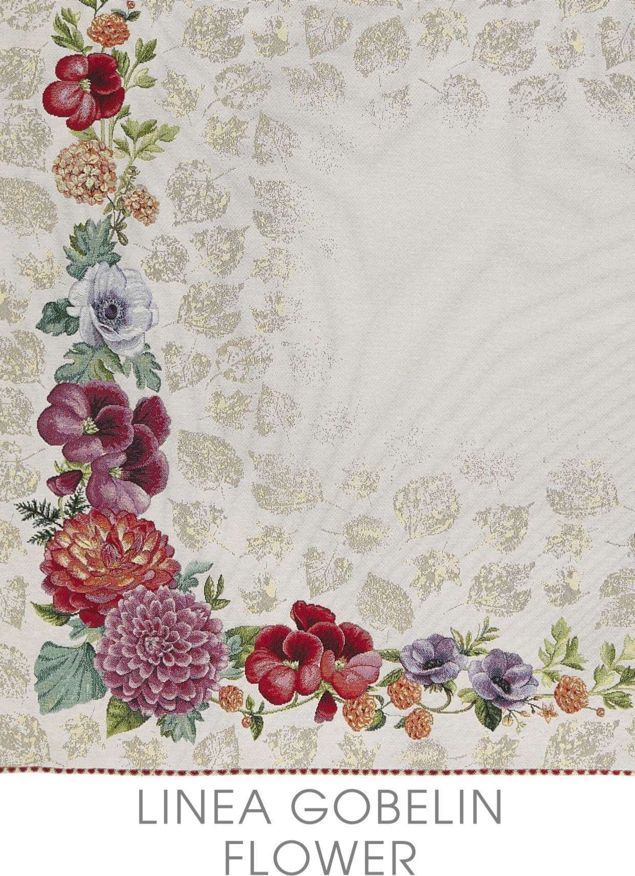 Centrotavola FLOWER in gobelin 100×100 – maè , via roma 60 in Runner Falco Biancheria - Parete, commercioVirtuoso.it