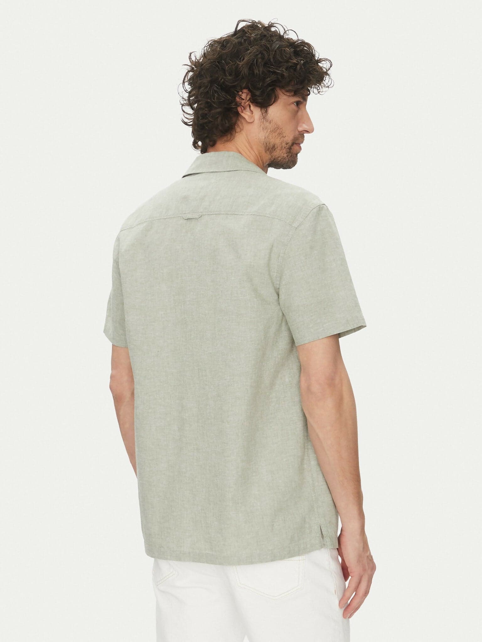 Camica per uomo della Tommy Jeans, a maniche corte, materiale cotone biologico e lino in Camicie casual Loweconomy - Marineo, commercioVirtuoso.it