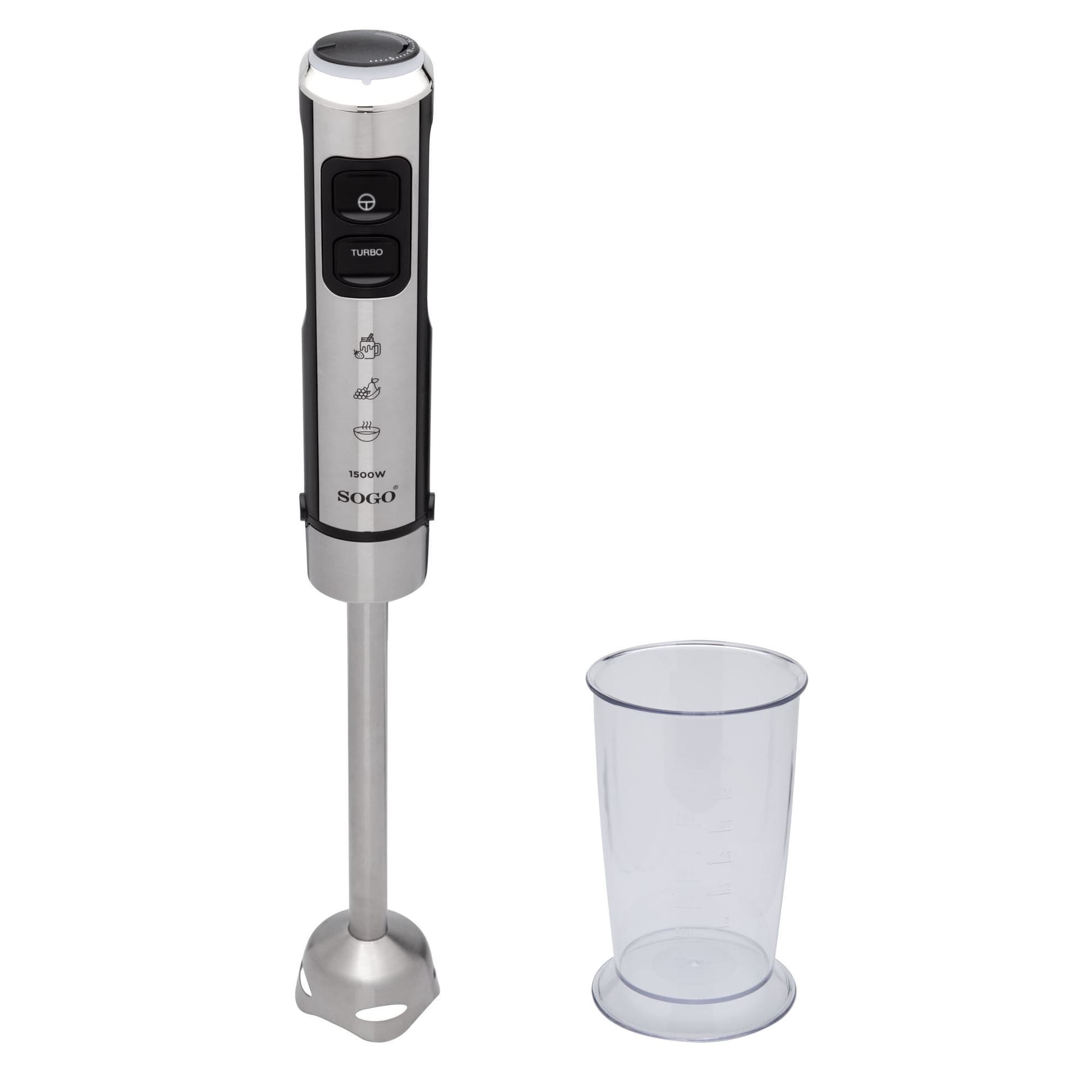 Frullatore a Immersione Professionale 1500W Inox – Mixer Cucina con 23 Velocità, Lame in Titanio, Asta Extra Lunga 25 cm, Bicchiere 800 ml per Smoothie, Zuppe e Salse in prodotto SellUp - Bassano del Grappa, commercioVirtuoso.it