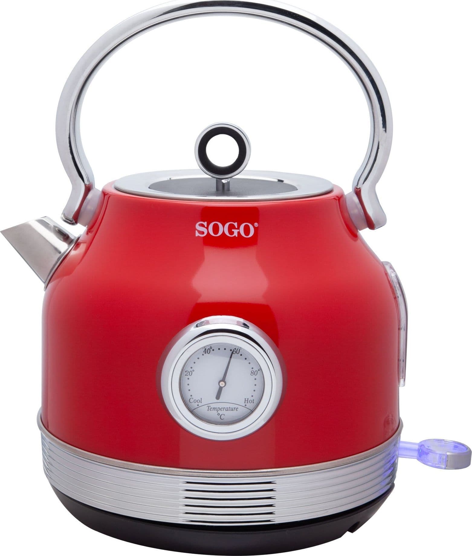 SOGO Bollitore elettrico retrò ross - 1,8l - 2200w